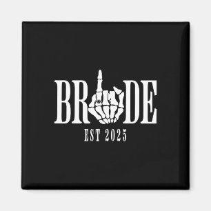 Halloween Wedding Bride Groom Skeleton Chelorette  Magnet