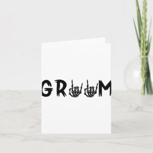 Halloween Wedding Bride Groom Skeleton Till Death Card
