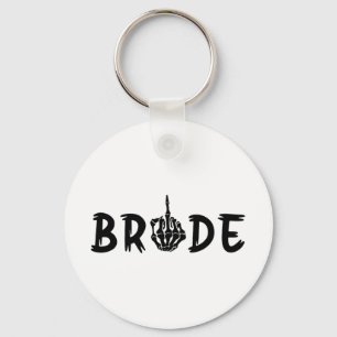 Halloween Wedding Bride Groom Skeleton Till Death Keychain