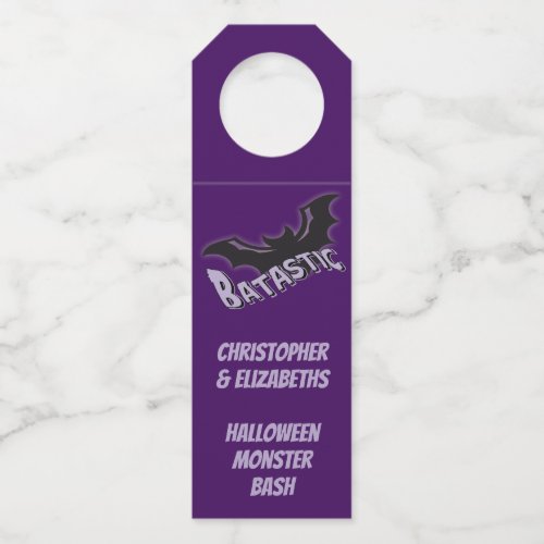 Halloween Wedding Costume Party Bat Bottle Hanger Tag