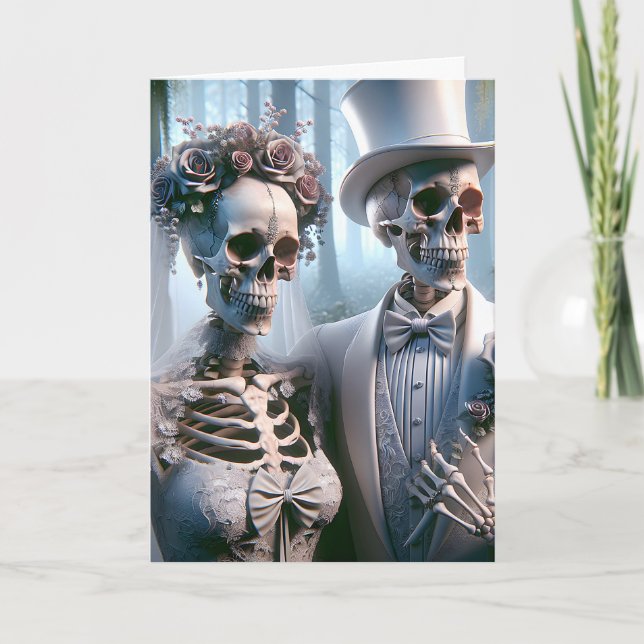 Halloween Wedding Couple Card (Front)