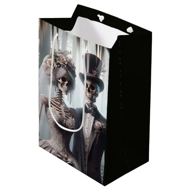 Halloween Wedding Couple Medium Gift Bag (Front Angled)