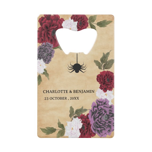 Halloween Wedding Favor Credit Card Bottle Opener (Front)