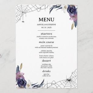 Halloween Wedding Flat Menu Chart