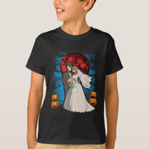 Halloween Wedding Gift Skeleton Couple Bride Groom T-Shirt