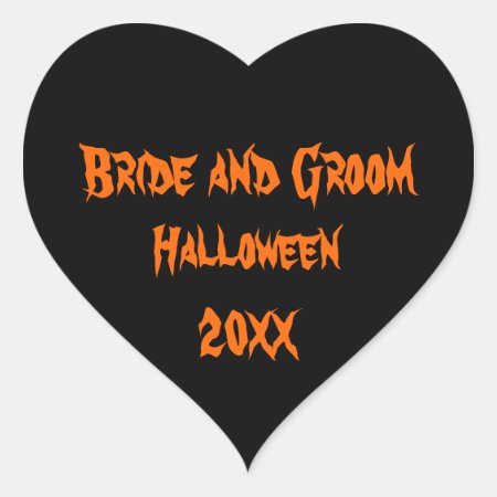 Halloween Wedding Heart Sticker