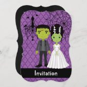 Halloween Wedding Invitation Bride of Frankenstein (Front/Back)