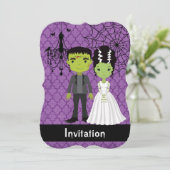 Halloween Wedding Invitation Bride of Frankenstein (Standing Front)