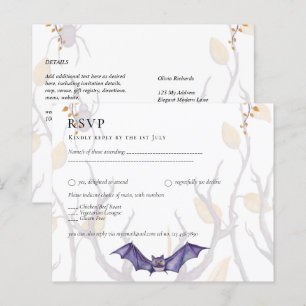 Halloween Wedding Invitation Gothic Skulls Purple