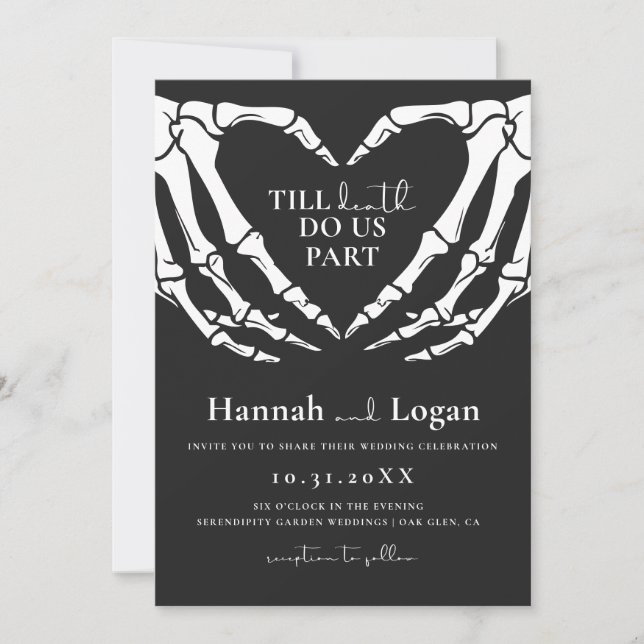 Halloween Wedding Invitation, Gothic Wedding Invitation (Front)