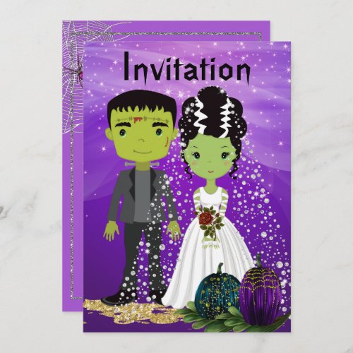 Halloween Wedding Invitation with Bride