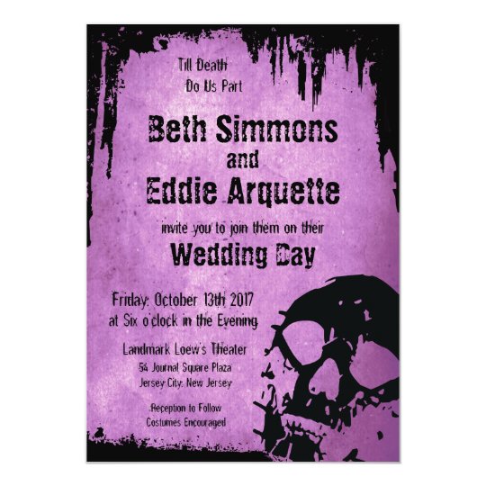 Halloween Wedding Invitation with Skull