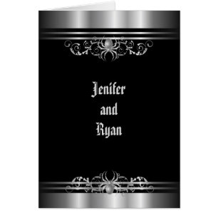 Halloween wedding menu cards