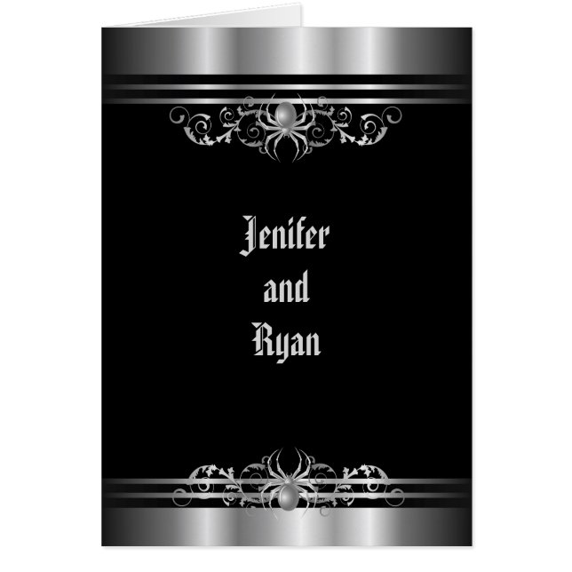 Halloween wedding menu cards (Front)