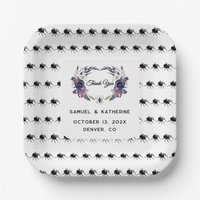 Halloween Wedding Paper Plates (Front)
