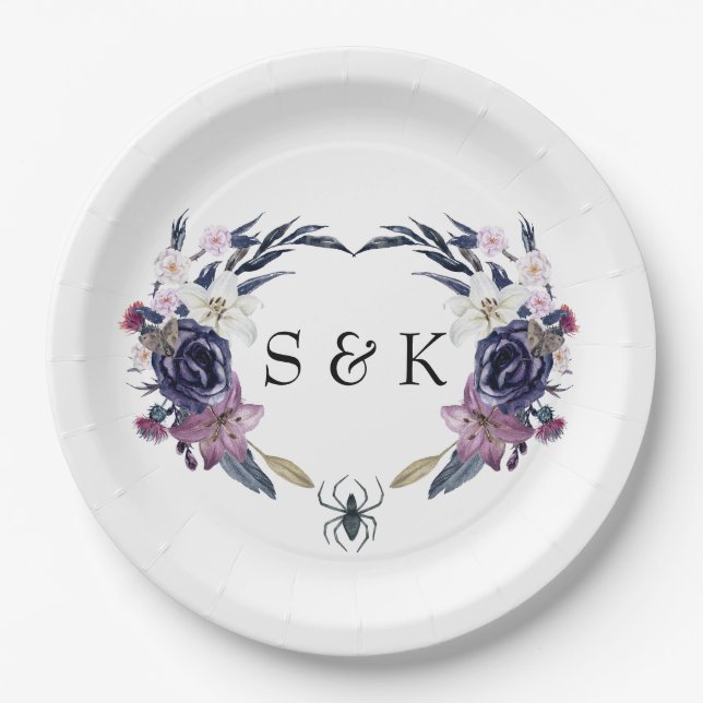 Halloween Wedding Paper Plates (Front)