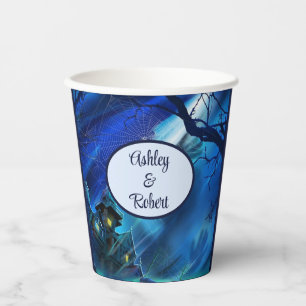 Halloween Wedding Personalize Names Hot Cold Paper Cups
