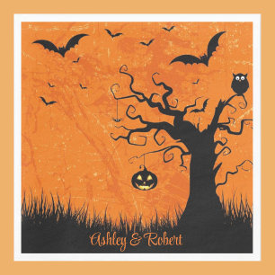 Halloween Wedding Personalize Names Spooky Tree Pa Napkins