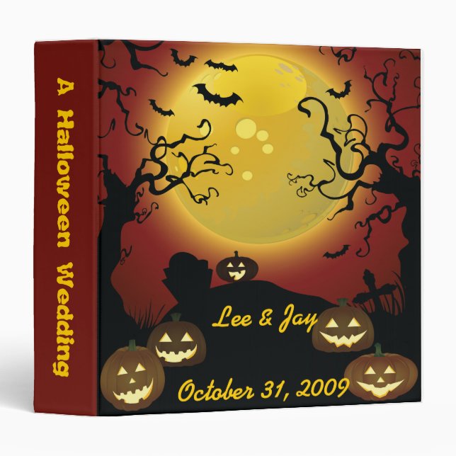 Halloween Wedding Photo Album Notebook Binder (Front/Spine)