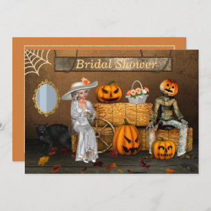 Halloween Wedding Photo Bridal Shower Invitation
