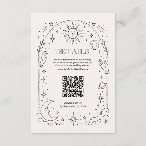 Halloween Wedding Qr Code RSVP Card