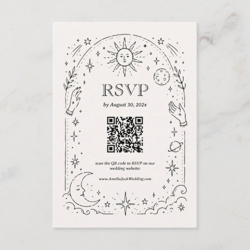 Halloween Wedding Qr Code RSVP Card