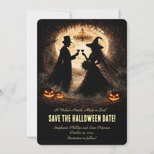 Halloween Wedding Save the Date Cute Invitation