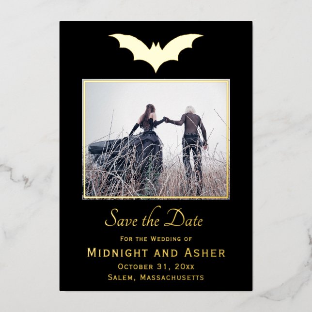 Halloween Wedding Save The Date Foil Invitation (Front)