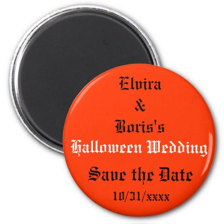 Halloween Wedding Save The Date Magnet