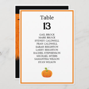 Halloween Wedding Scary Tree Table Seating Chart