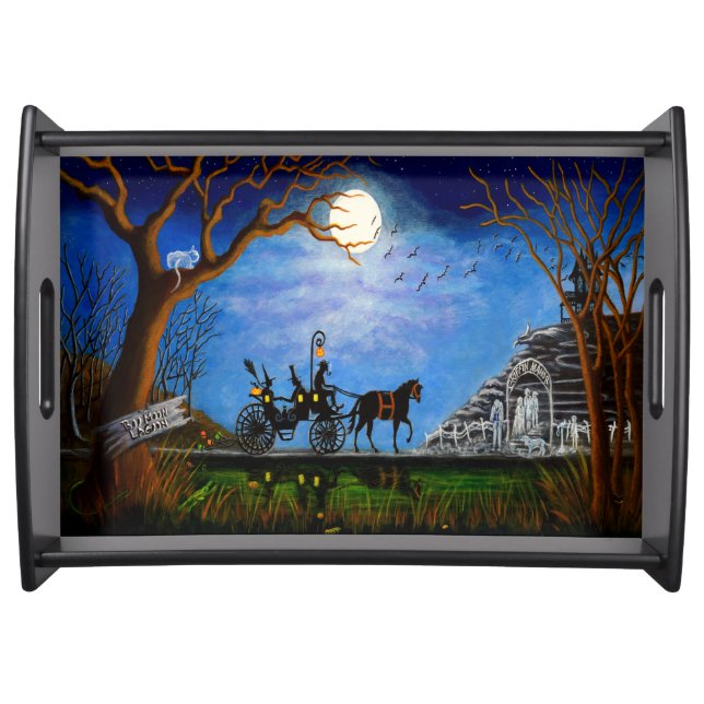 Halloween wedding serving tray Halloween Honeymoon (Front)