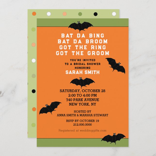 Halloween Wedding Shower Invitation (Front/Back)