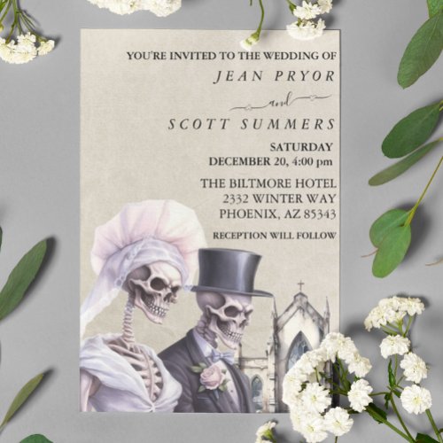 Halloween Wedding Skeleton Couple  Invitation