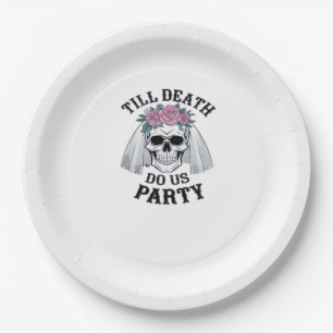 Halloween Wedding Spooky - Till Death Do Us Party Paper Plates
