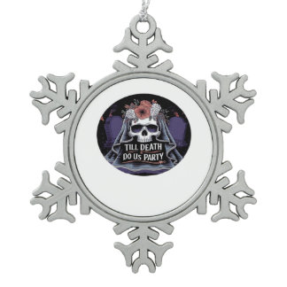 Halloween Wedding Spooky Wedding Halloween Party T Snowflake Pewter Christmas Ornament