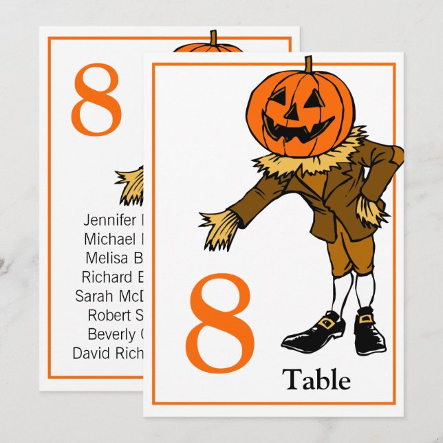 Halloween Wedding Table Number Card 5 x 7 (Front/Back)