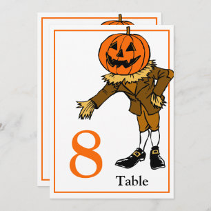 Halloween Wedding Table Number Card 5 x 7