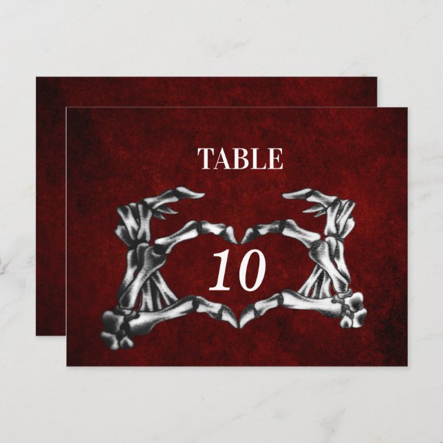 halloween wedding  Table Number Postcard (Front/Back)