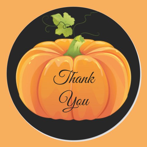 Halloween Wedding Thank You Pumpkin Classic Round Sticker