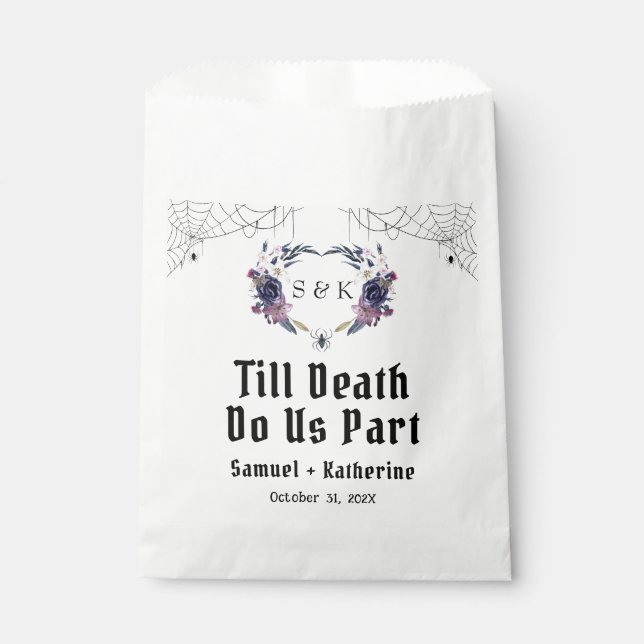 Halloween Wedding Till Death Do Us Part Favor Bag (Front)