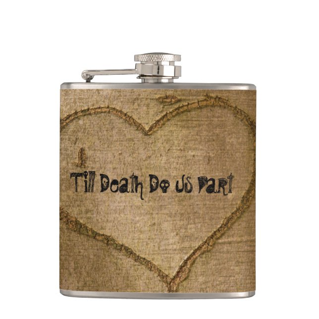 Halloween Wedding Vinyl Flask (Front)