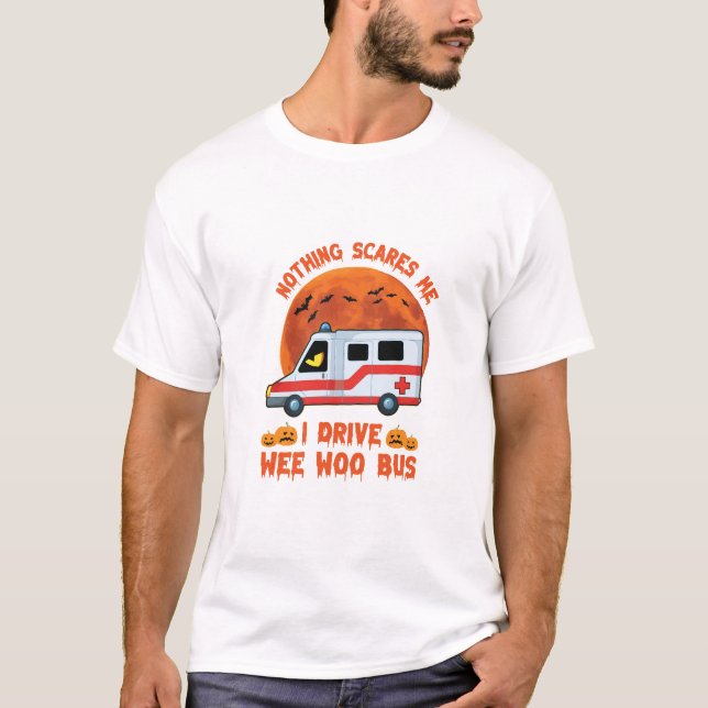 Halloween WEE WOO BUS  T-Shirt (Front)