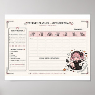 Halloween Weekly Planner 2026   Serum Tracker  Poster