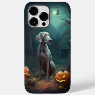 Halloween Weimaraner With Pumpkins Scary Case-Mate iPhone 14 Pro Max Case