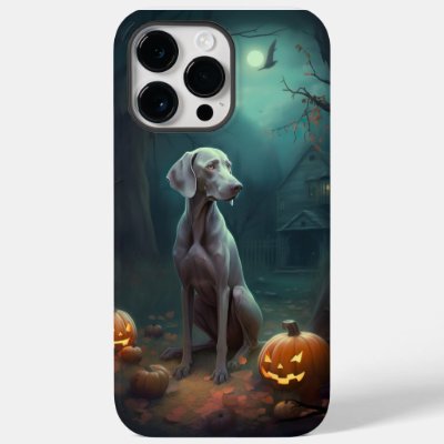 Halloween Weimaraner With Pumpkins Scary Case-Mate iPhone 14 Pro Max Case