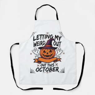 Halloween Weird Shirt With Pumpkin Ghosts_1 Apron