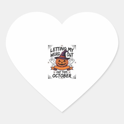 Halloween Weird Shirt With Pumpkin Ghosts_1 Heart Sticker