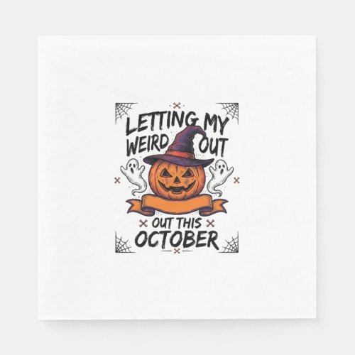 Halloween Weird Shirt With Pumpkin Ghosts_1 Napkins