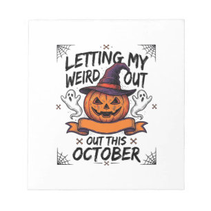 Halloween Weird Shirt With Pumpkin Ghosts_1 Notepad