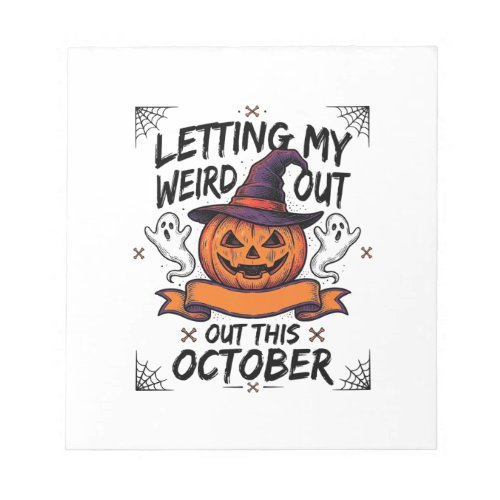 Halloween Weird Shirt With Pumpkin Ghosts_1 Notepad